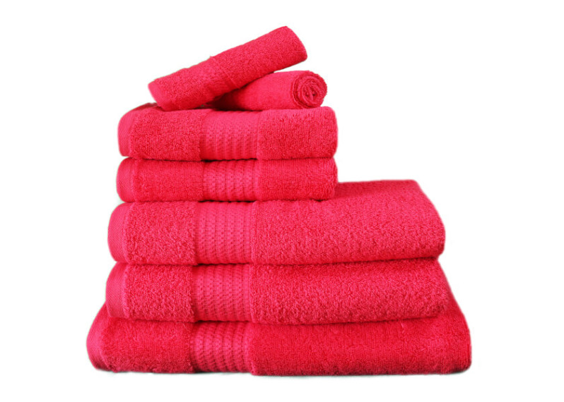 RESTMOR 100% EGYPTIAN COTTON 7 PIECE SUPREME TOWEL BALE SET (500GSM) - RED